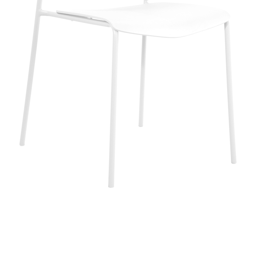 Arta White Straight Plastic Dining Chairs - Pair