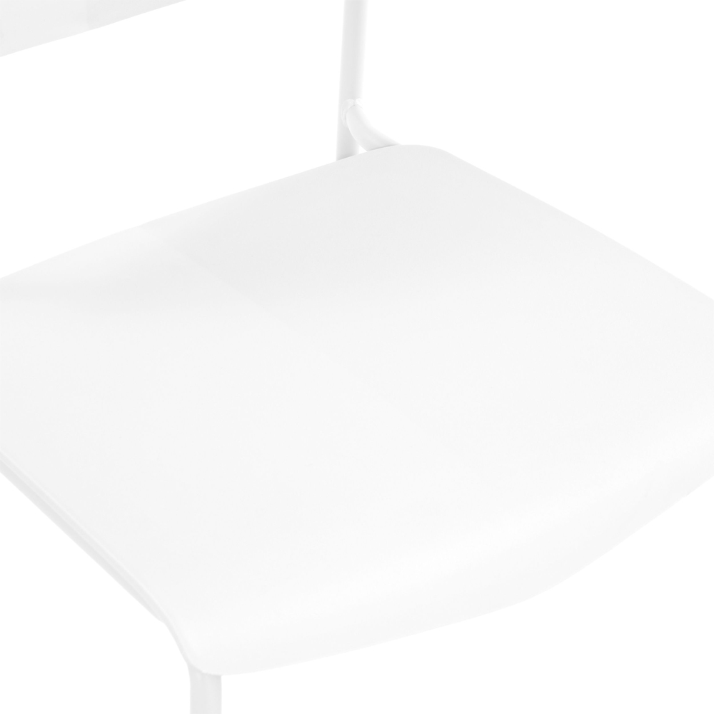 Arta White Straight Plastic Dining Chairs - Pair