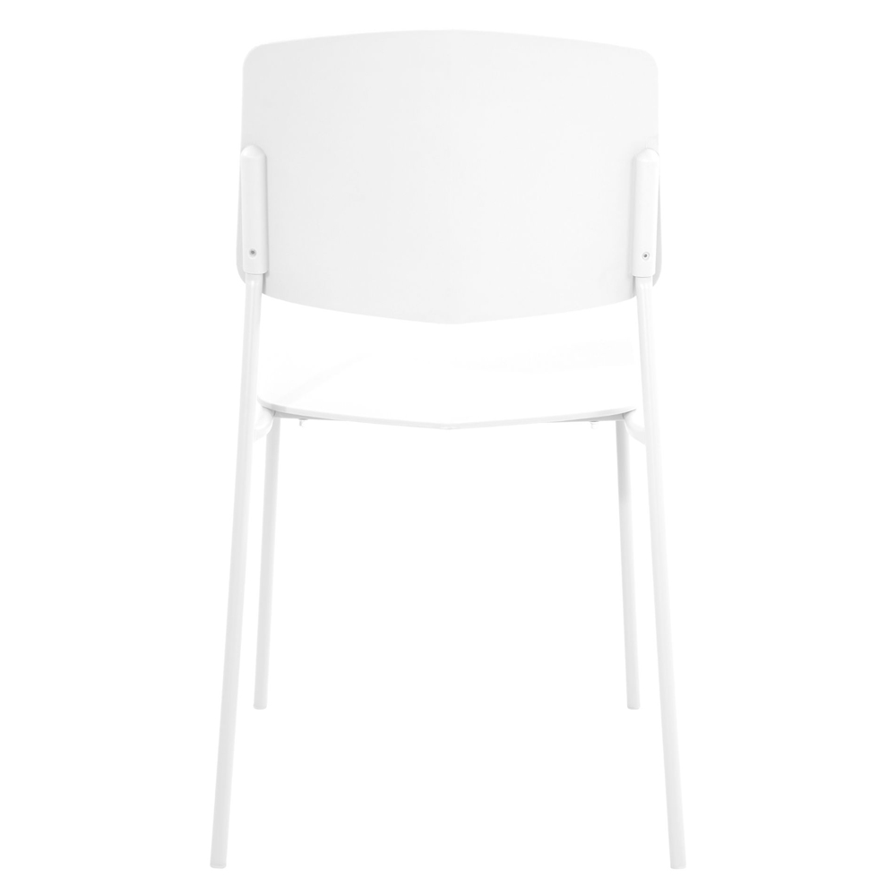Arta White Straight Plastic Dining Chairs - Pair