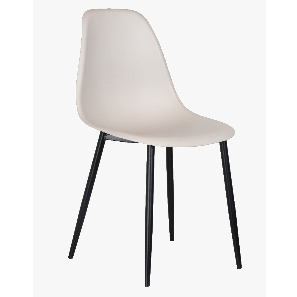 Arta White Wooden Dining Table 4 Duo Plastic Calico Chairs