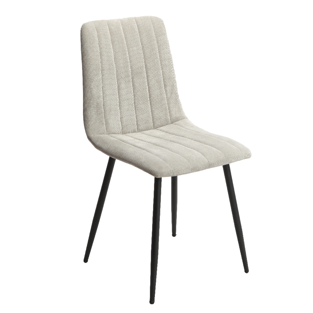 Arta White Wooden Dining Table 4 Light Grey Straight Chairs