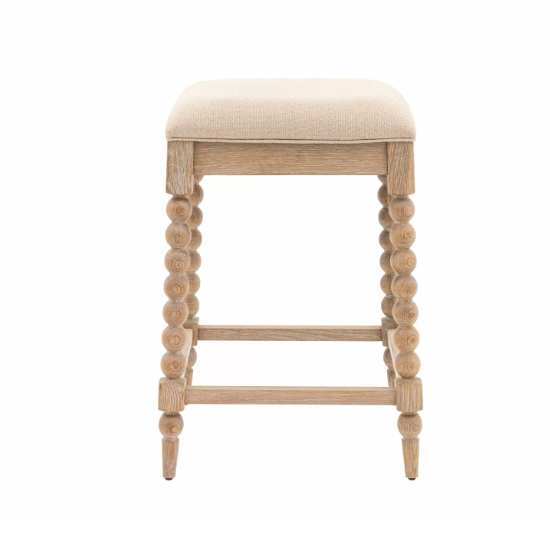 Arta Fabric Square Bar Stool In Natural