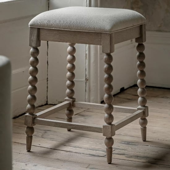 Arta Fabric Bar Stool In Natural