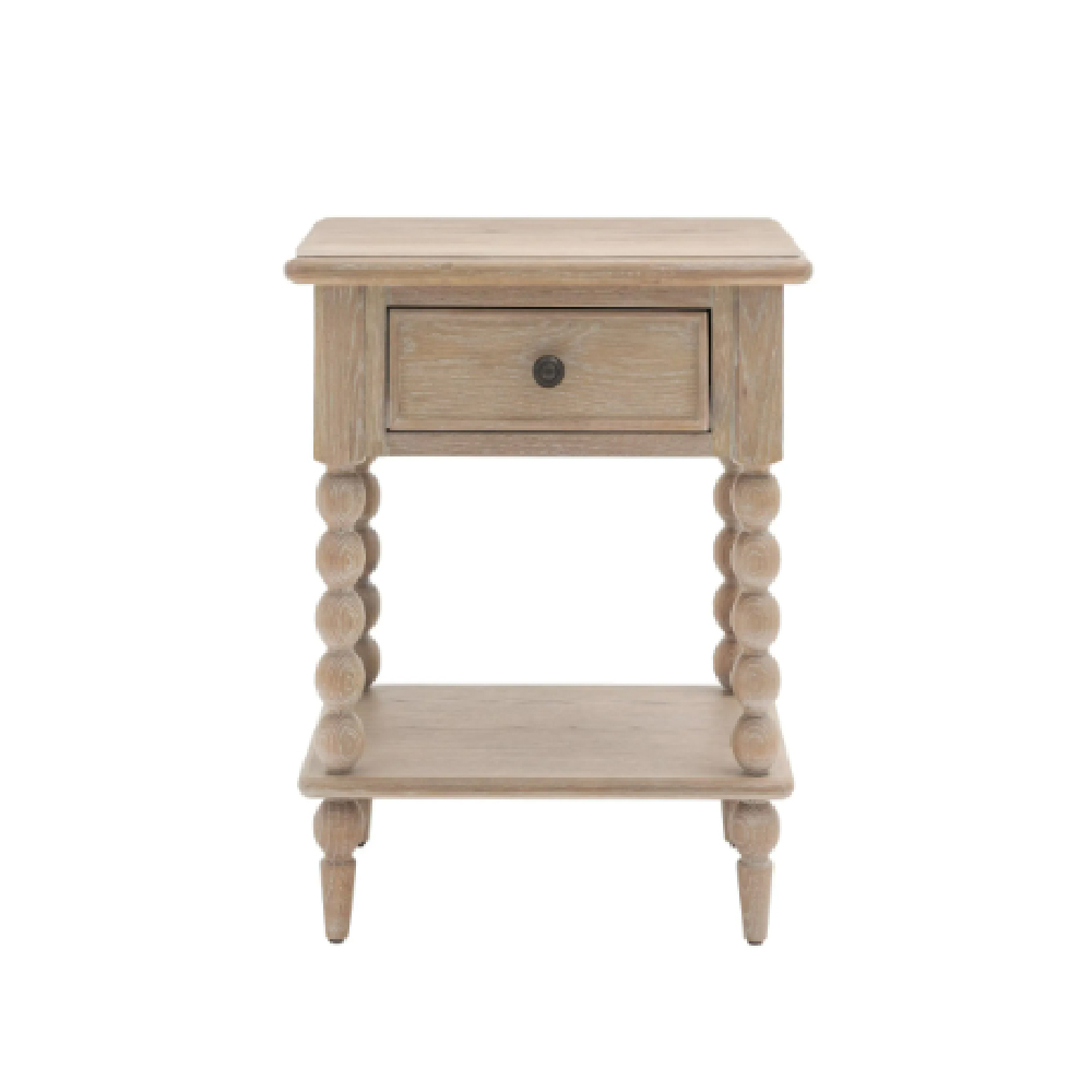 Arta Wooden Bedside Cabinet With 1 Drawer In Natural