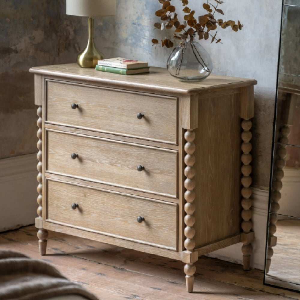 Arta Wooden Chest Of 3 Drawers In Natural