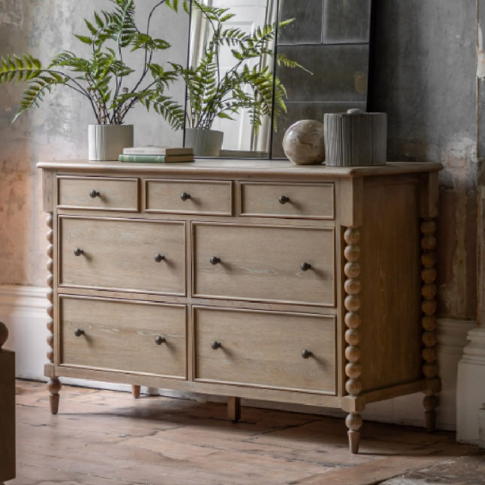 Arta Wooden Chest Of 7 Drawers In Natural