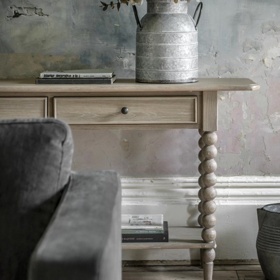 Arta Wooden Console Table With 2 Drawers In Natural