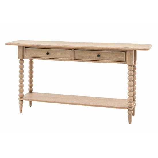 Arta Wooden Console Table With 2 Drawers In Natural