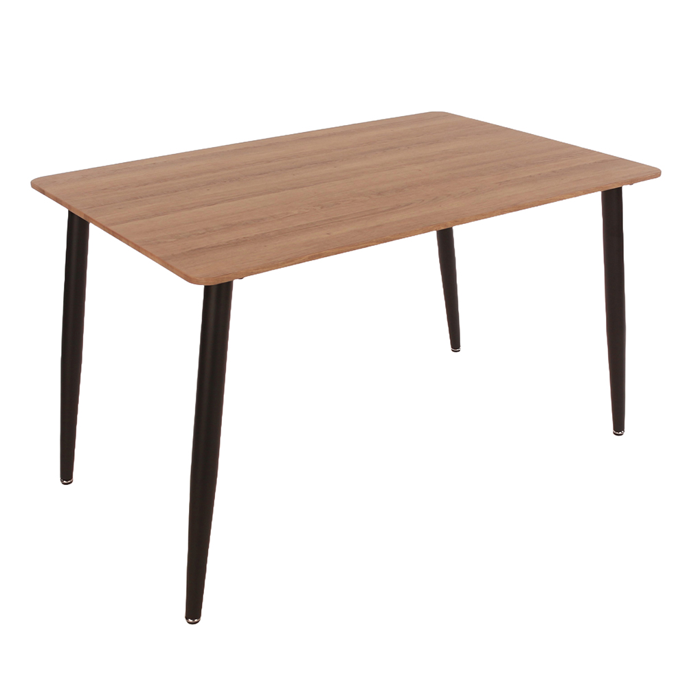 Arta Wooden Dining Table With 4 Brown Chairs In Oak