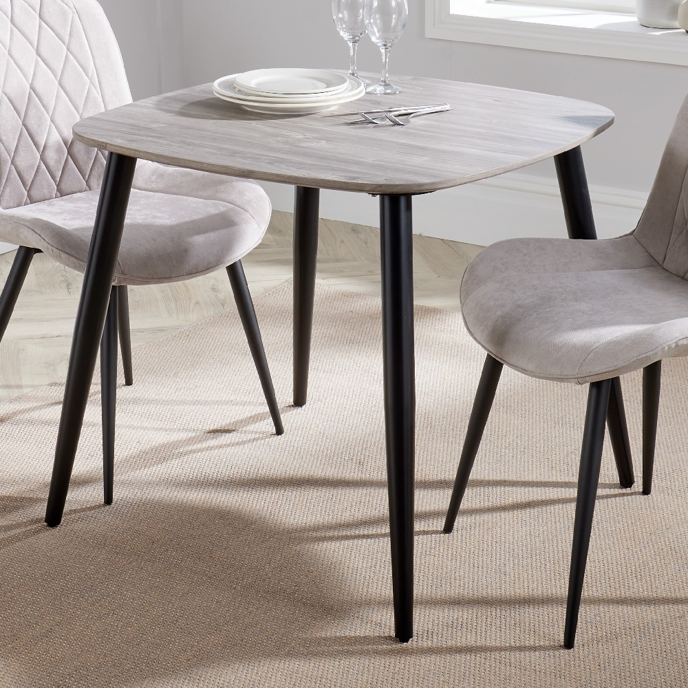 Arta Wooden Square Dining Table In Grey Oak Effect