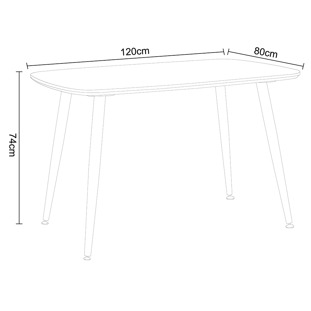 Arta Wooden Rectangular Dining Table With Black Legs In Grey Oak