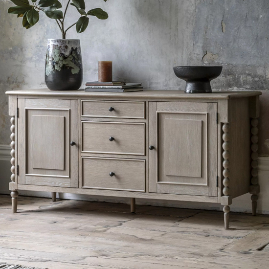 Read more about Arta wooden sideboard with 2 doors 3 drawers in natural