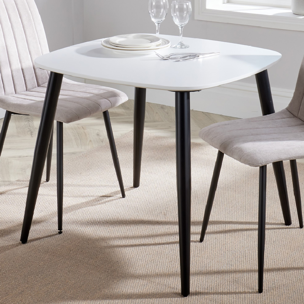 Arta Wooden Square Dining Table In White