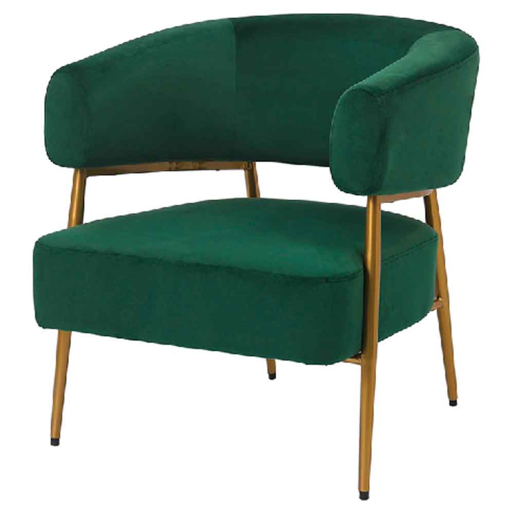 Artevia Velvet Armchair In Green And Gold