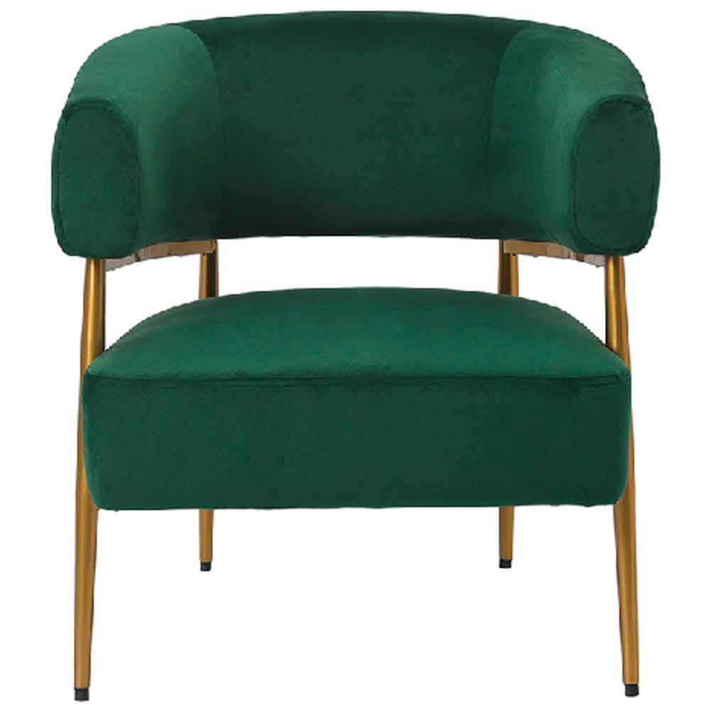 Artevia Velvet Armchair In Green And Gold