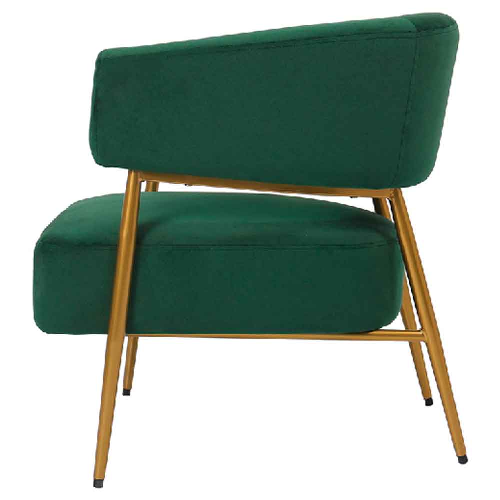 Artevia Velvet Armchair In Green And Gold