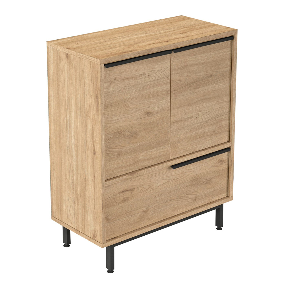 Novaro Wooden Coffee Station Cabinet with 3 Doors in Walnut