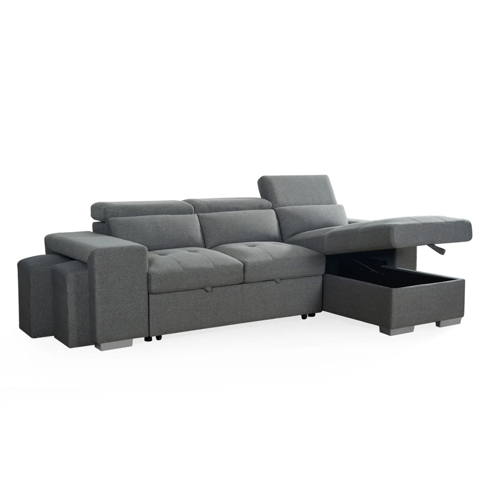 Arthur Fabric Universal Corner Sofabed in Grey