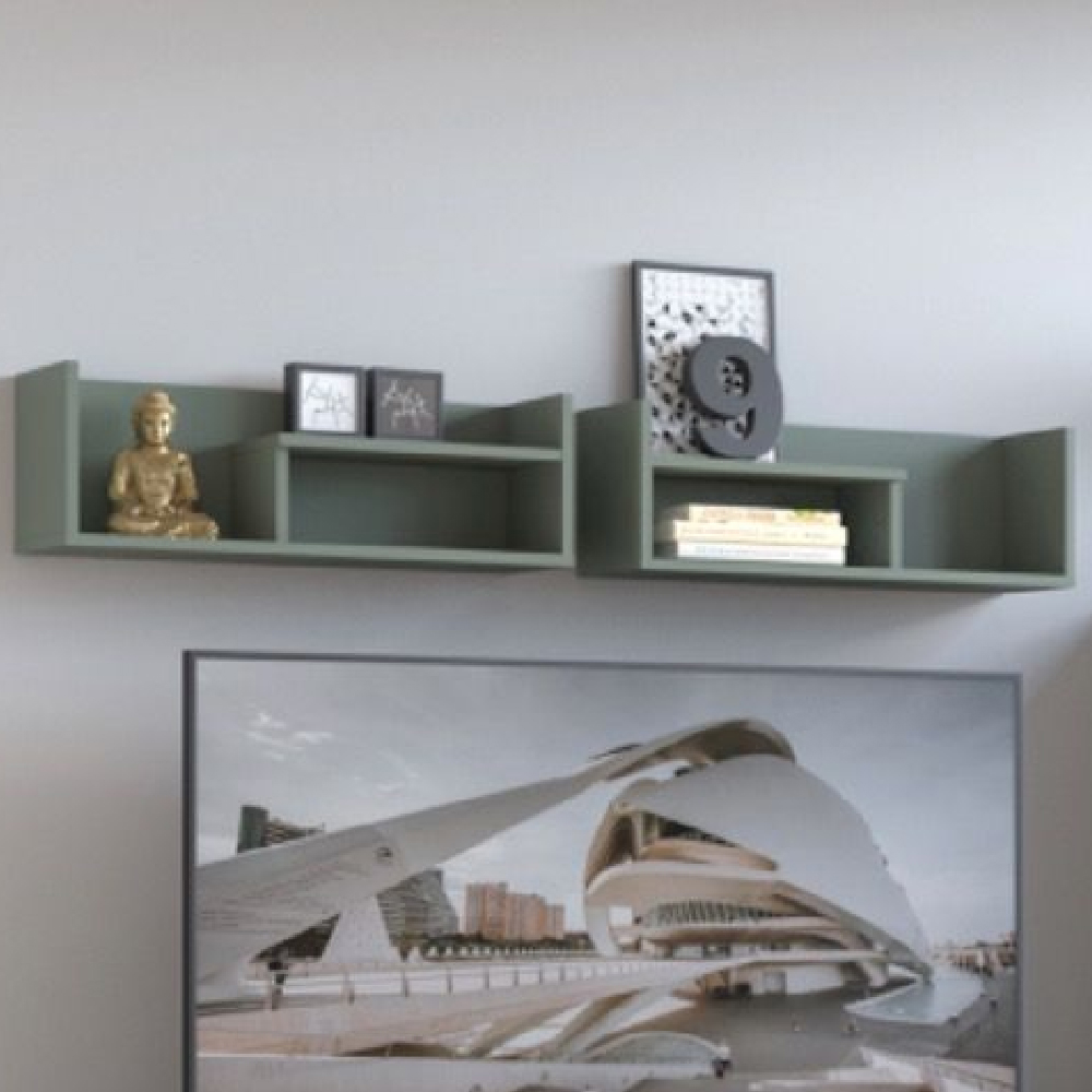 Read more about Arthur green grey wooden wall hung in pair