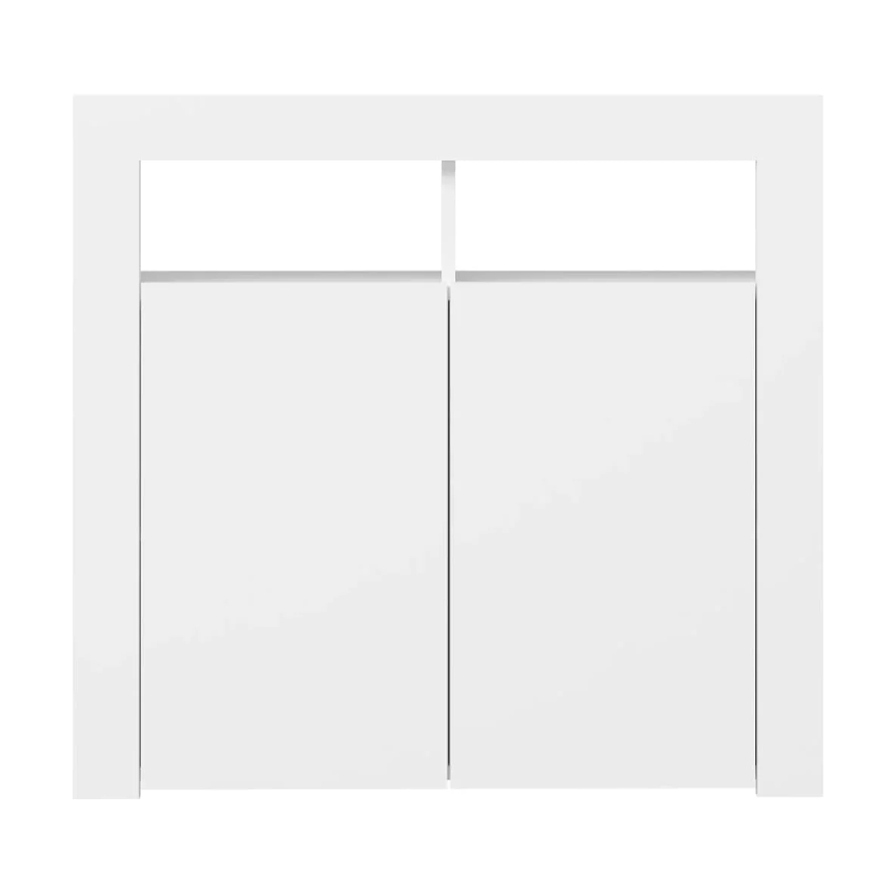 Aurther Wooden Storage Cabinet In White With LED Lights