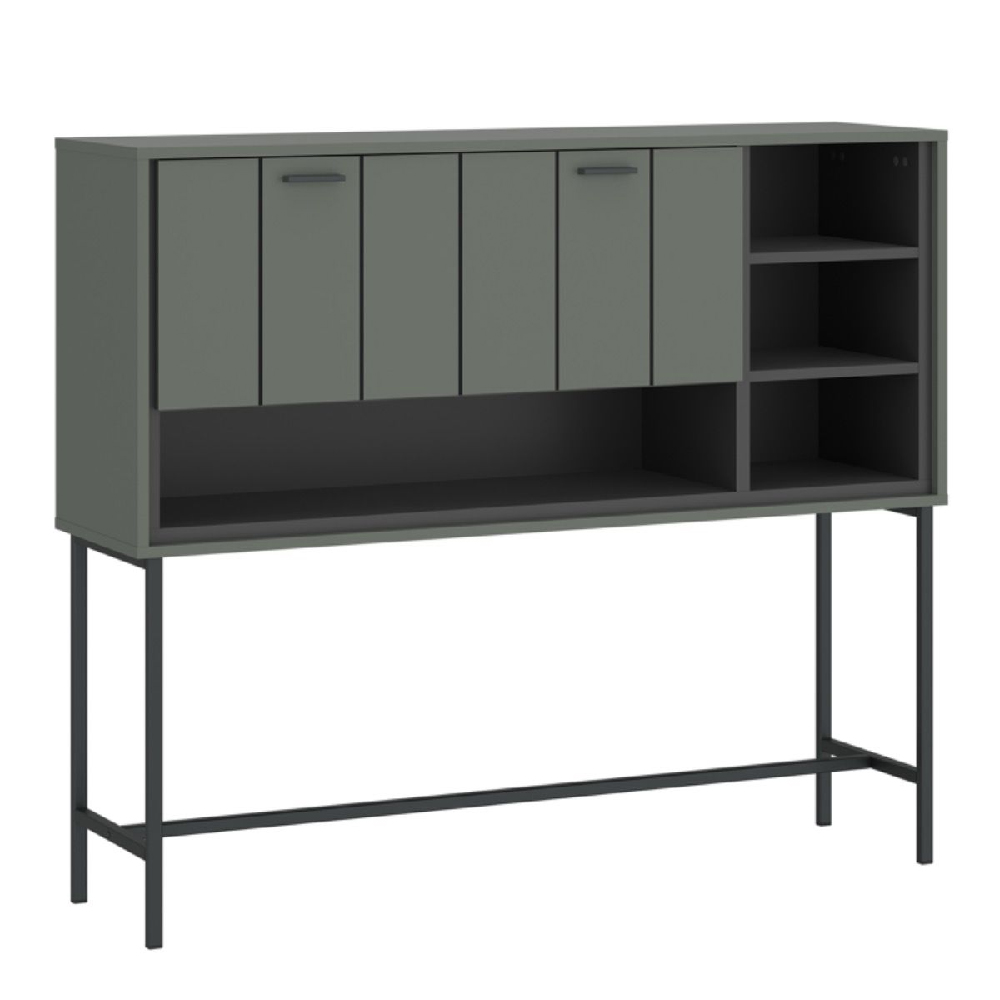 Arthur Wooden Bar Table With 1 Flip Door In Green Grey