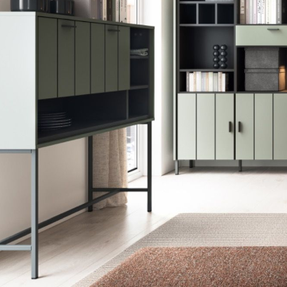 Arthur Wooden Bar Table With 1 Flip Door In Green Grey