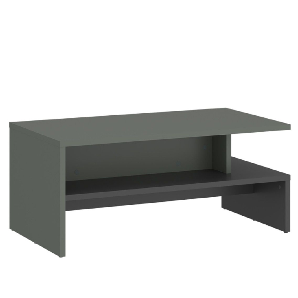 Arthur Wooden Coffee Table With Undershelf In Green Grey