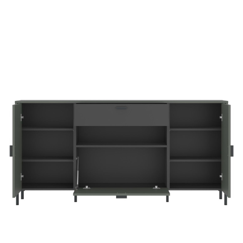 Arthur Wooden Sideboard With 2 Doors 1 Drawer In Green Grey
