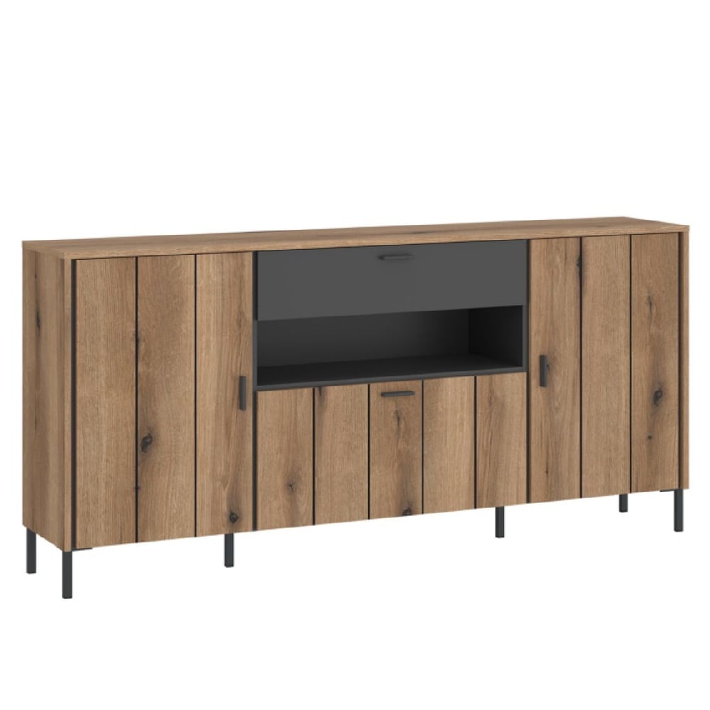 Read more about Arthur wooden sideboard with 2 doors 1 drawer in grey oak