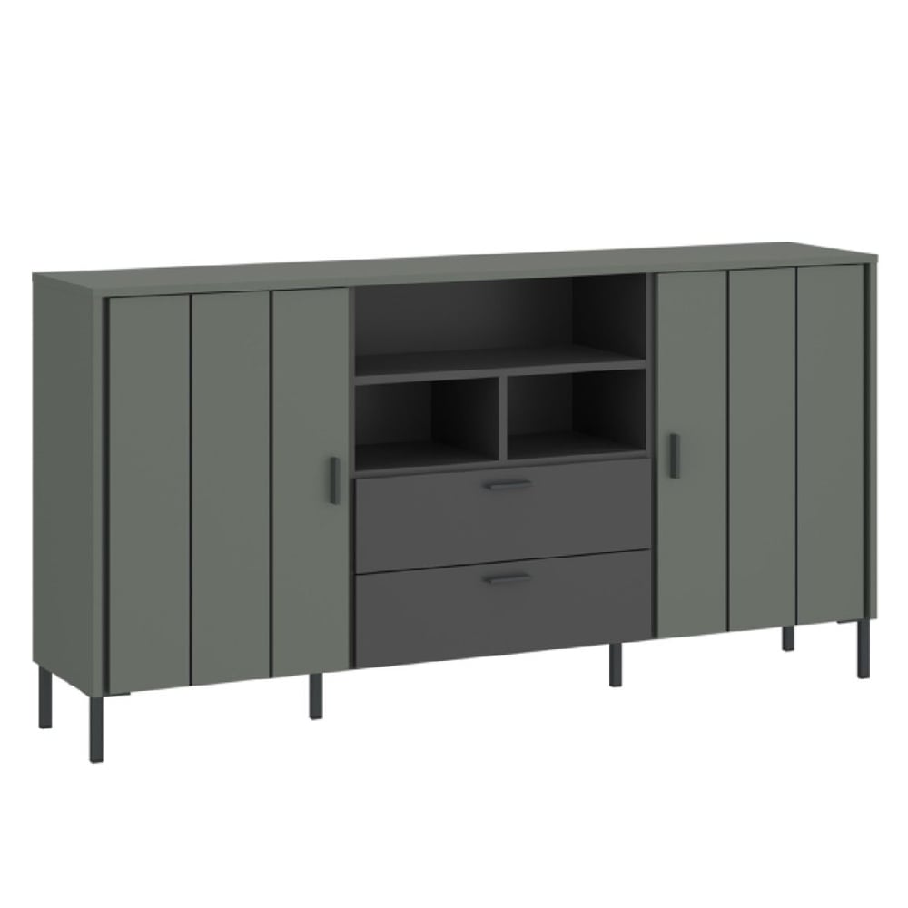 Read more about Arthur wooden sideboard with 2 doors 2 drawers in green grey