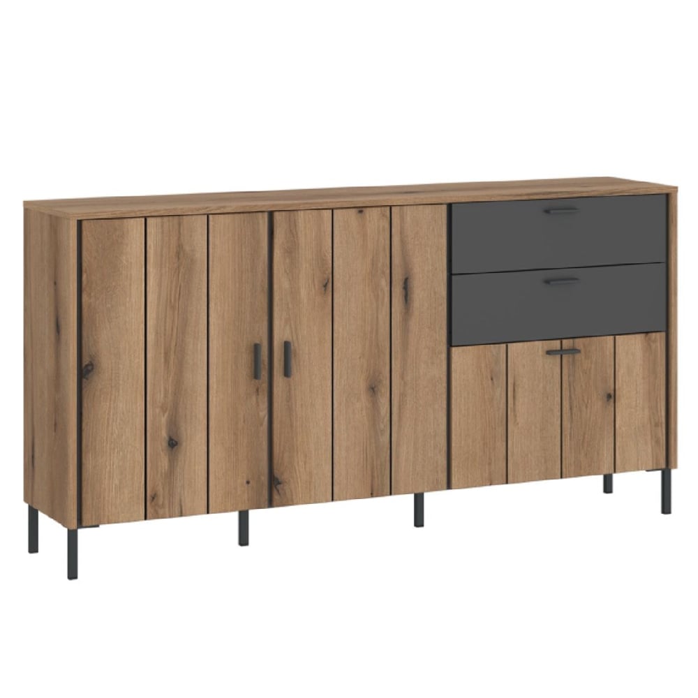 Read more about Arthur wooden sideboard with 2 doors 2 drawers in grey oak