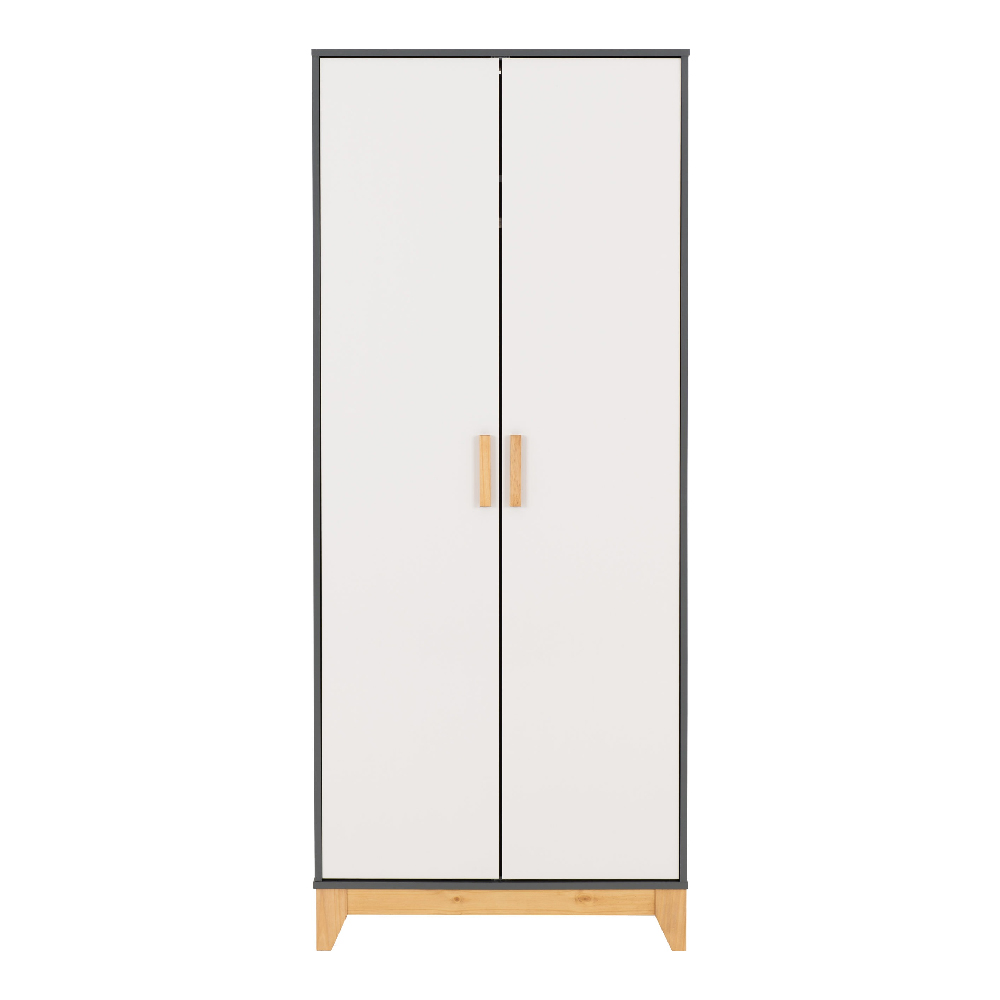 Arthur Wooden Wardrobe With 2 Doors In White And Grey