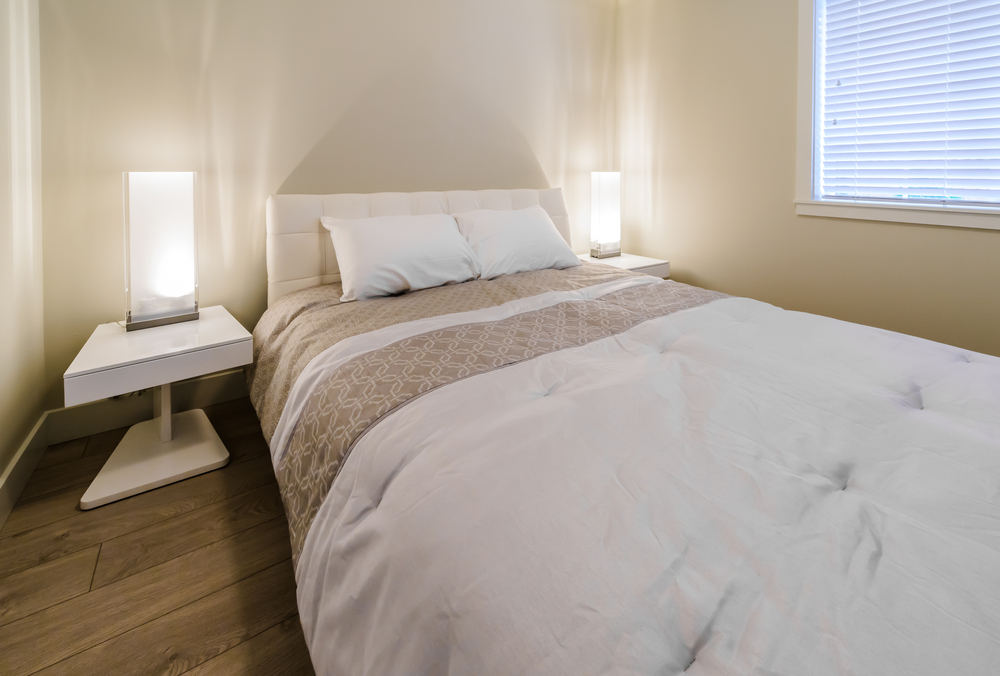 Cream color bedside cabinet in bedrooms