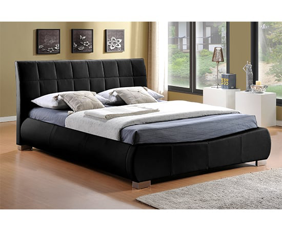 dorado-faux-leather-double-bed-black
