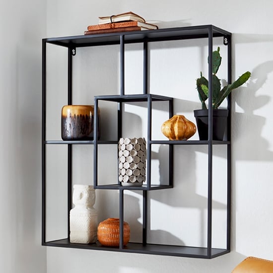 elwoka-metal-4-shelves-geometric-wall-shelf-black