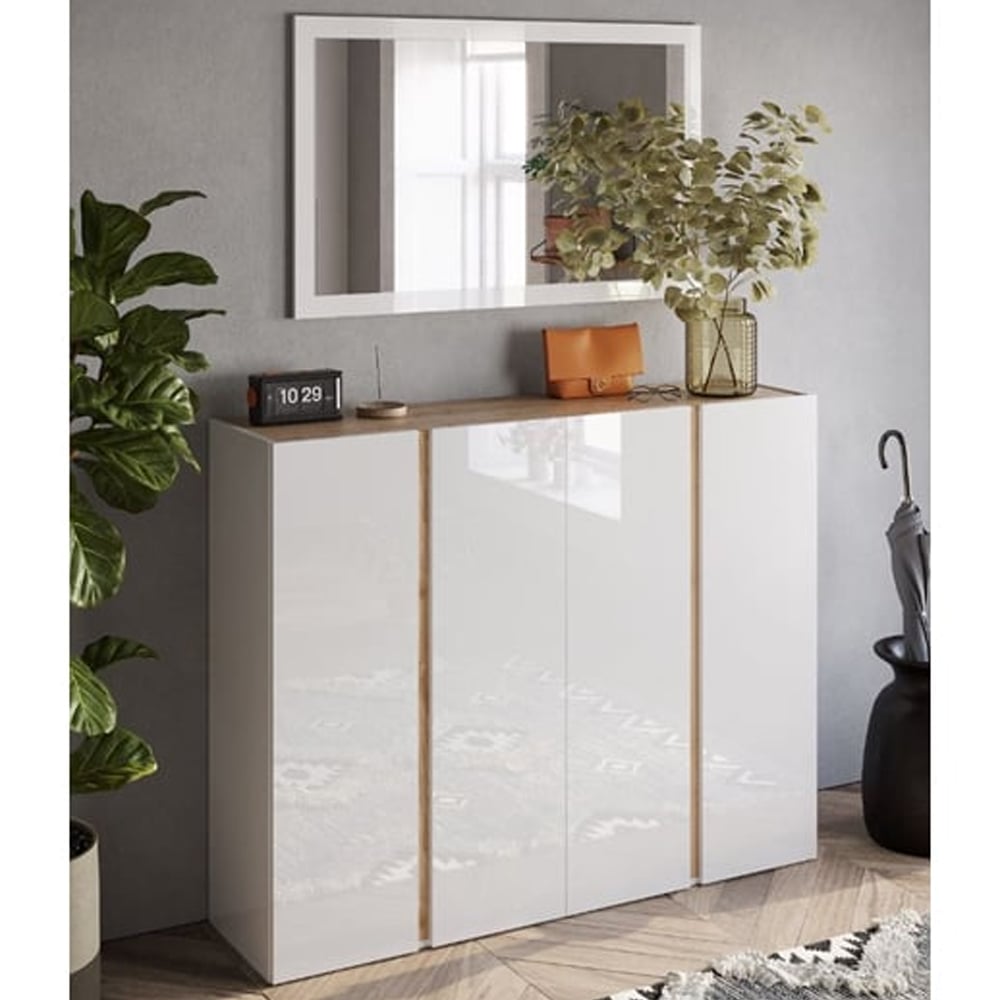 flint-wide-high-gloss-shoe-cabinet-mirror-white-cadiz-oak