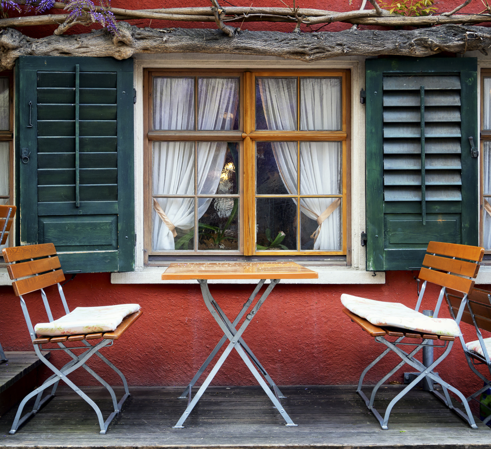 Folding dining table and chairs