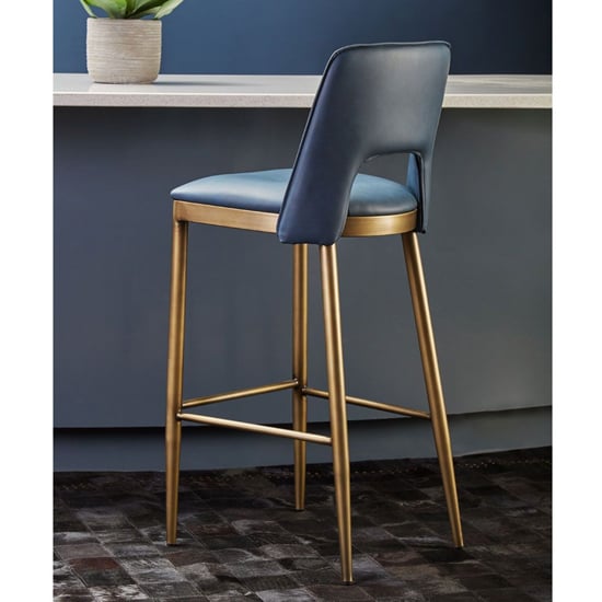 glidden-blue-leather-bar-chair-brass-legs-pair