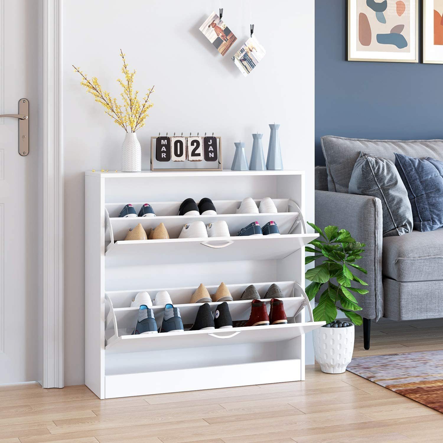 What is the best way to store the most shoes in a small space