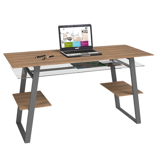 Affordable dark oak computer desk for your working pleasure