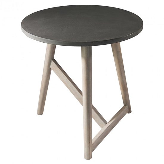 Artisan Side Table Round In Concrete With Mindy Ash Legs Artisan Side Table Round In Concrete With Mindy Ash Legs