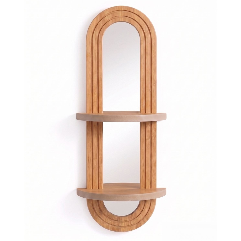 Artmat Fluted Wooden Wall Mirror in Oak
