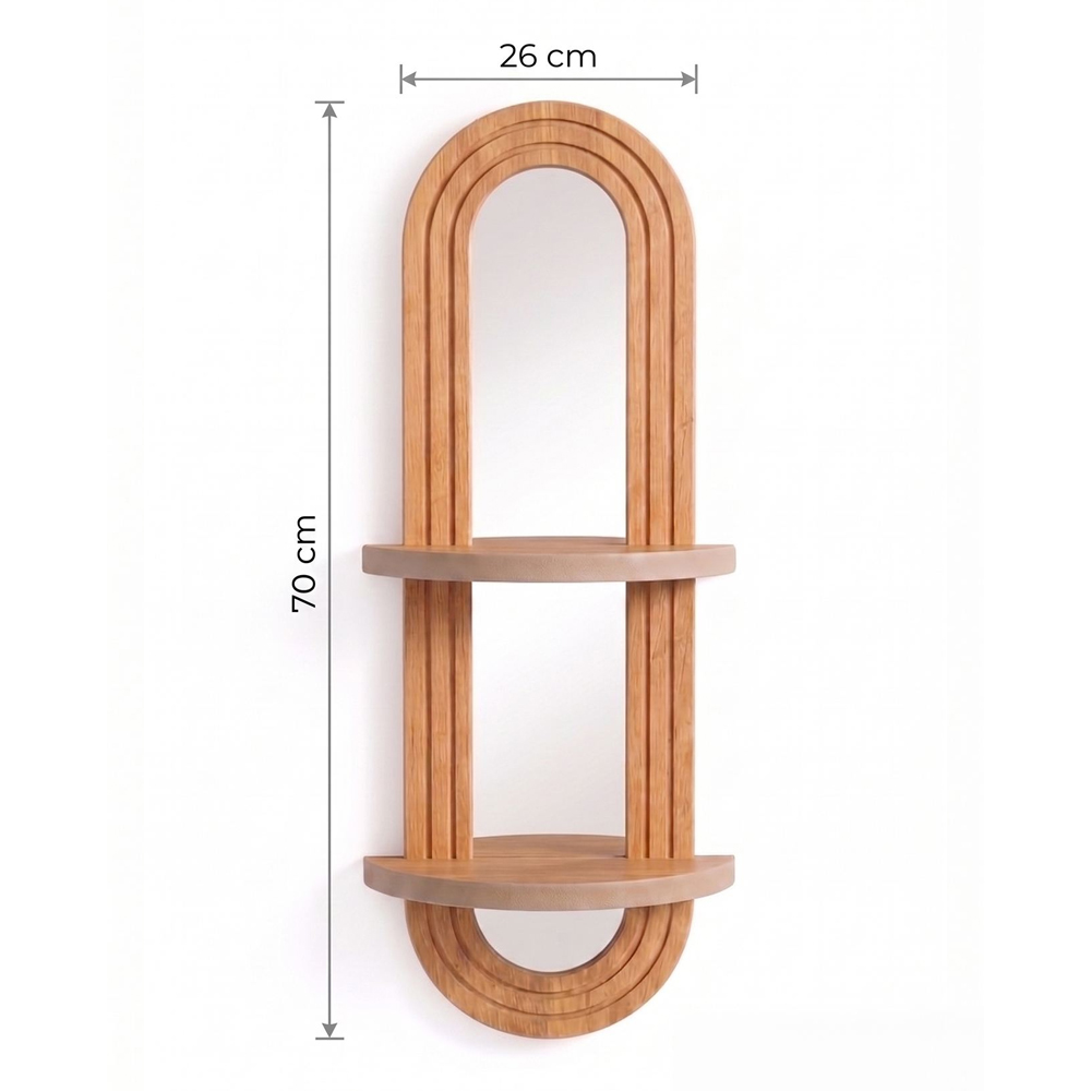 Artmat Fluted Wooden Wall Mirror in Oak