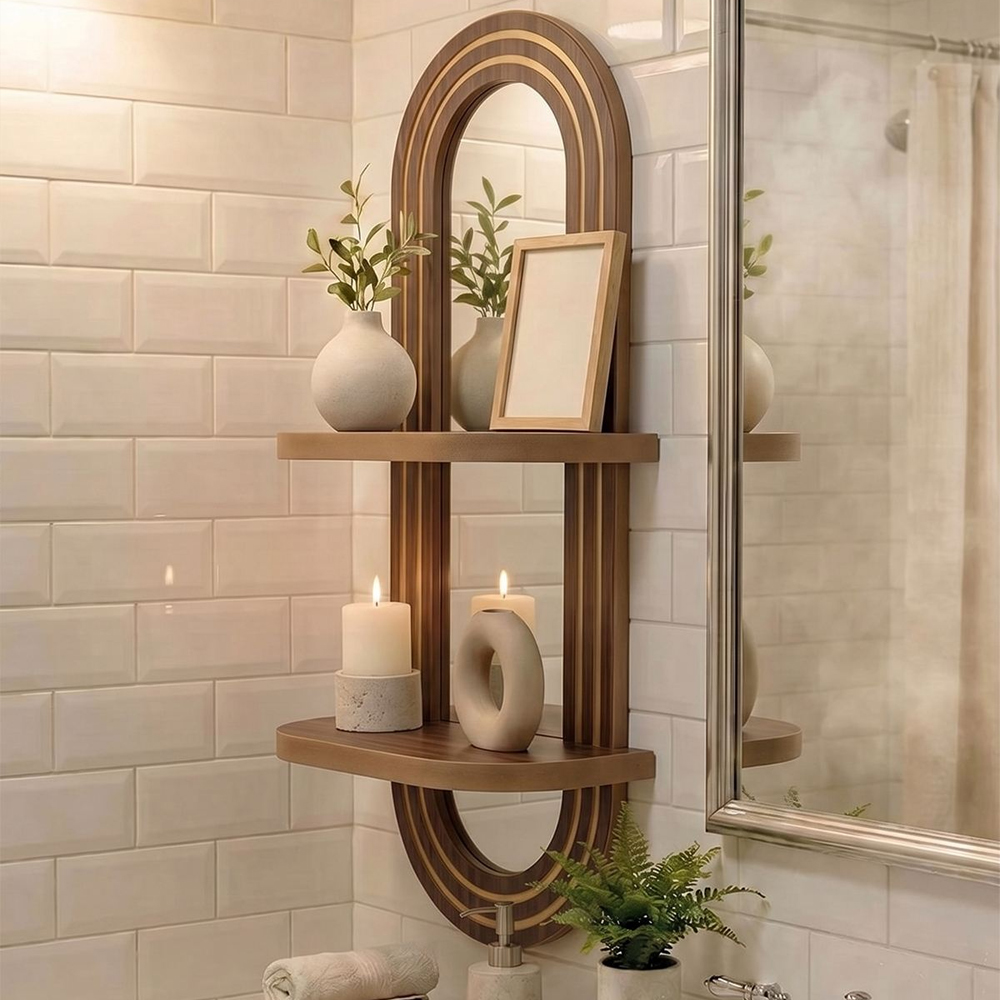 Artmat Fluted Wooden Wall Mirror in Wenge