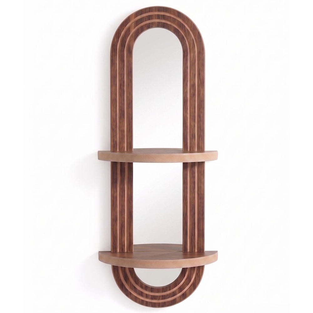 Artmat Fluted Wooden Wall Mirror in Wenge