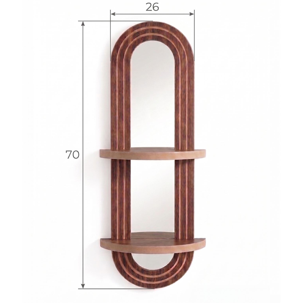 Artmat Fluted Wooden Wall Mirror in Wenge