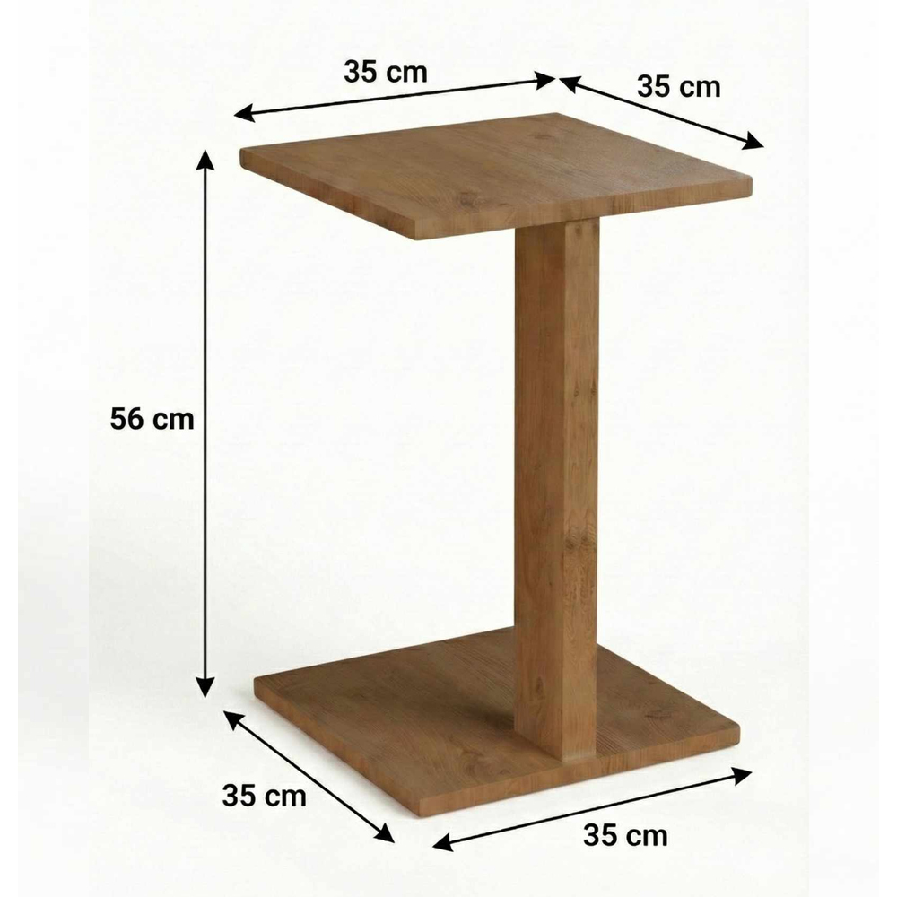 Artmat Square Wooden Side Table in Oak