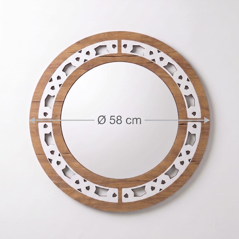 Artmat Wooden Round Wall Mirror in Wenge