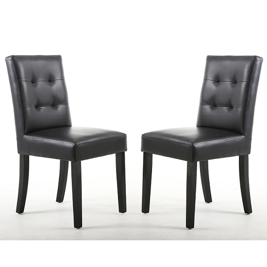 Vesta Modern Dining Chair In Black Faux Leather In A Pair Furniture