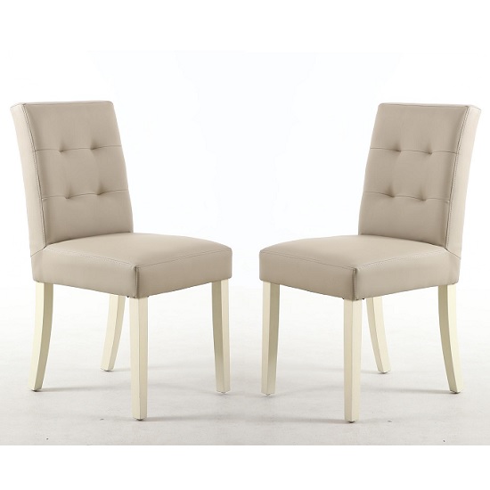 Artois Dining Chair In Ivory Matt Bonded Leather And Cream Legs Furniture in Fashion